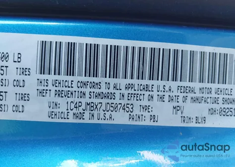 2018 Jeep Cherokee Trailhawk 4X4 из США, поврежденный, VIN 1C4PJMBX7JD507453